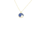 Load image into Gallery viewer, AW Boutique&#39;s Zodiac Astro Coin is a dainty pendant full of sparkle and shine.  This piece adds a pop of colour to your everyday wear and at 18 inches is a great length to mix and layer your other chains with.  Proudly wear either your own star sign or the star sign of a loved one close to your heart.  Zodiac shown is Gemini.
