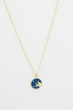 Load image into Gallery viewer, AW Boutique&#39;s Zodiac Astro Coin is a dainty pendant full of sparkle and shine.  This piece adds a pop of colour to your everyday wear and at 18 inches is a great length to mix and layer your other chains with.  Proudly wear either your own star sign or the star sign of a loved one close to your heart.  Zodiac shown is Taurus.
