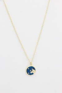 AW Boutique's Zodiac Astro Coin is a dainty pendant full of sparkle and shine.  This piece adds a pop of colour to your everyday wear and at 18 inches is a great length to mix and layer your other chains with.  Proudly wear either your own star sign or the star sign of a loved one close to your heart.  Zodiac shown is Taurus.