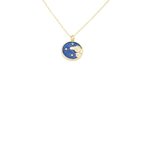 AW Boutique's Zodiac Astro Coin is a dainty pendant full of sparkle and shine.  This piece adds a pop of colour to your everyday wear and at 18 inches is a great length to mix and layer your other chains with.  Proudly wear either your own star sign or the star sign of a loved one close to your heart.  Zodiac shown is Aries.