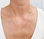 Load image into Gallery viewer, Model wearing 18 inch Fine Chain Necklace from AW Boutique gold filled jewellery.
