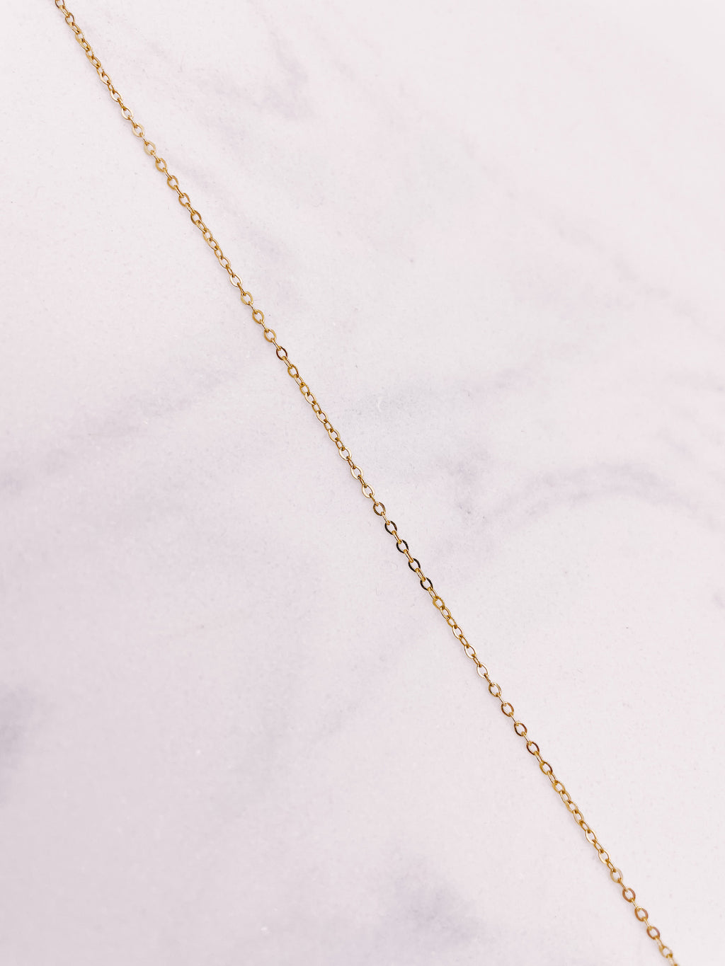 Close up of Fine Chain Necklace from AW Boutique gold filled jewellery.