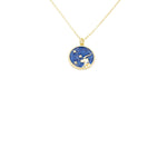 Load image into Gallery viewer, AW Boutique&#39;s Zodiac Astro Coin is a dainty pendant full of sparkle and shine.  This piece adds a pop of colour to your everyday wear and at 18 inches is a great length to mix and layer your other chains with.  Proudly wear either your own star sign or the star sign of a loved one close to your heart.  Zodiac shown is Capricorn.
