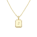 Load image into Gallery viewer, AW Boutique&#39;s gold filled 16 inch cable chain necklace finished with a dainty initial pendant with cubic zirconia detail. J initial shown.
