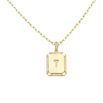 Load image into Gallery viewer, AW Boutique&#39;s gold filled 16 inch cable chain necklace finished with a dainty initial pendant with cubic zirconia detail. T initial shown.

