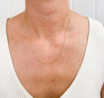 Load image into Gallery viewer, Model wearing 18 inch Paperclip Chain Necklace from AW Boutique gold filled jewellery.

