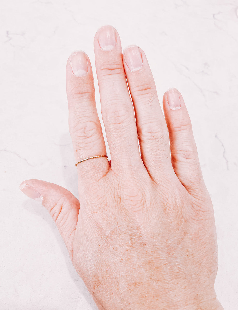 Sparkle stacker ring worn on hand by lady startup Australian jewellery label, AW Boutique.