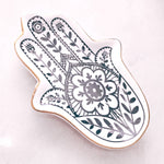 Load image into Gallery viewer, Hamsa Hand jewellery trinket tray from Australian jewellery brand AW Boutique.
